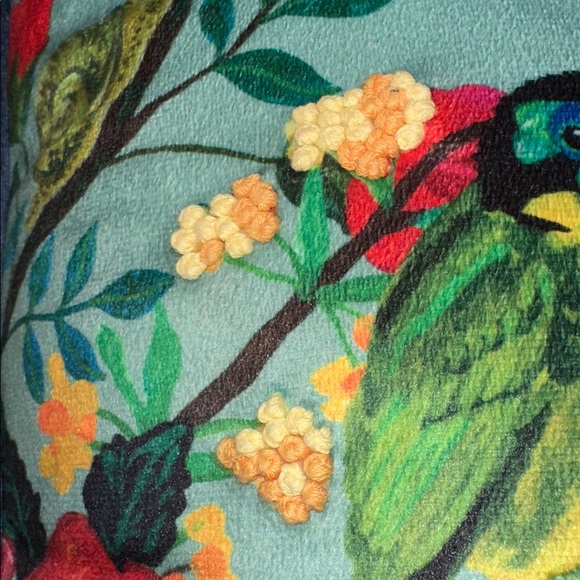 Nathalie Lete Embroidered Velvet Pillow 18" x 18" - Picture 5 of 12